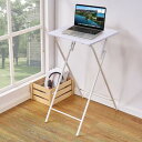 VECELO テーブル ミニ 折りたたみ サイドテーブル 幅50×奥行48×高さ90cm 簡易机 ダイニングテーブル 折り畳みテーブル 事務机 多機能折りたたみ コーヒーテーブル 折りたたみ机 ハイテーブル 在宅勤務