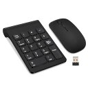 Lefon ワイヤレステンキー マウスセット 2.4G 数字キーボード&マウス セット 18キー 小型 持ち運び USB接続 無線 ナンバーパッド USBレシー...