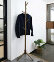 山善(YAMAZEN) ポールハンガー (木製) 衣類収納 幅45×奥行40×高さ124.5/174.5cm 玄関収納 コートハンガー 高さ調節可能 組立品 ダ...