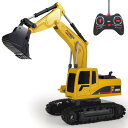 Tcvents ラジコンカー ショベルカー 車 おもちゃ 建設車両 工事車両 砂場 掘削機 RC ショベルカー 5CH 無線コントローラー 充電式 ケーブル付き 子供 おもちゃ 男の子 女の子 プレゼント 誕生日 クリスマス (ショベルカー 1P)