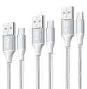 USB ケーブル タブレット用 タイプc 3本セット 1m/1m/2m3.1A急速充電 QC3.0対応高速データ転送高耐久 Sony/Samsung S10/S...