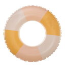 DINETTE 浮き輪 フロート 海水浴 水遊び プール 丸型 (ストライプイエロー 持ち手なし, 80#)