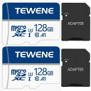 TEWENE TFカード 128GB 2枚セット メモリーカード マイクロカード 高性能 超高速 Class10 A1 規格 UHS-I U3 容量拡張 耐低温...