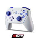 NBCP WOLF-V8 Switch/Switch2対応 NFC搭載 コントローラー 背面ボタン付き 無線連射パッド TURBO・マクロ機能搭載 6軸ジャイロセンサー Switch/Lite/OLED/Android/iOS/PC対応 日本語説明書付き(ホワイト×ブルー)