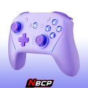NBCP WOLF-V8 Switch/Switch2対応 NFC搭載 コントローラー 背面ボタン付き 無線連射パッド TURBO・マクロ機能搭載 6軸ジャイロセンサー Switch/Lite/OLED/Android/iOS/PC対応 日本語説明書付き(パープル)