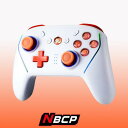 NBCP WOLF-V8 Switch/Switch2対応 NFC搭載 コントローラー 背面ボタン付き 無線連射パッド TURBO・マクロ機能搭載 6軸ジャイロセンサー Switch/Lite/OLED/Android/iOS/PC対応 日本語説明書付き(ホワイト×オレンジ)