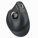 ProtoArc EM05 NLバーティカル トラックボールマウス 縦型62° 2.4GとBluetooth両対応 ワイヤレス 5段階DPI 200/400/800/1200/1600 7ボタン 光学式 右手用 USB充電式 大容量の電池搭載 長時間PC作業自宅 ブラック windows mac iPad対応