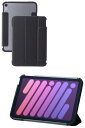 エレコム iPad mini7(A17 Pro 2024年) mini6 第6世代 ケース 2アングルスタンド 軽量 オートスリープ/オートウェイク ソフトレザー 背面クリア フレームカラー ブラック TB-A24SWVFCBK