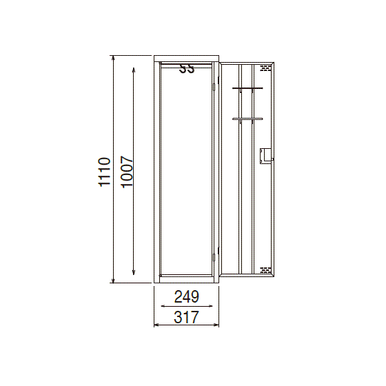 掃除用具ロッカー 高さ111cm W317×D400×H1110mm 個人様宛配送不可 [WMCL]