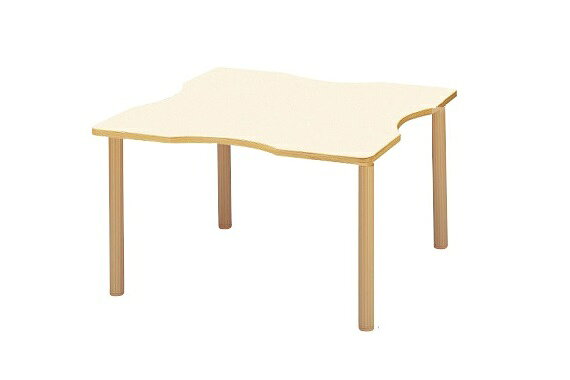 福祉施設用テーブル ハイアジャスター式高さ調節 波型 幅1200×奥行1200×高さ700-750mm 受注生産品 お客様組立 個人様宛配送不可【FHO-1212Q】