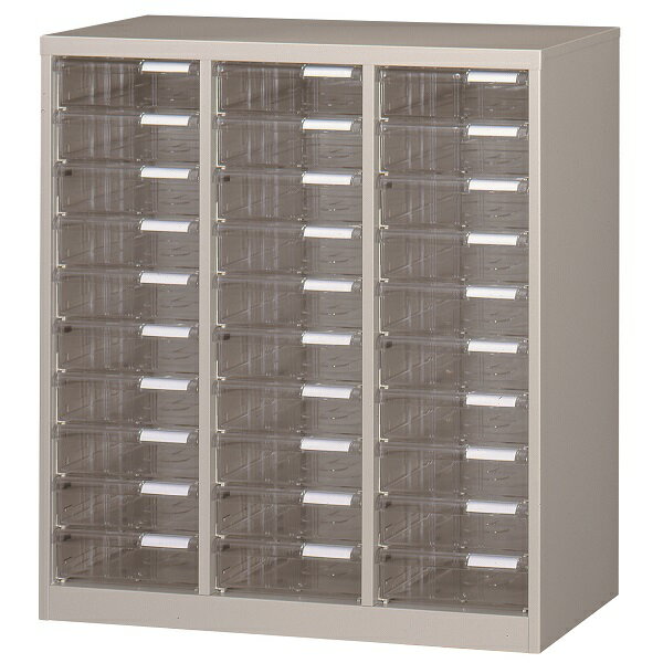 レターケースA4判縦型タイプ 3列10段 引出色透明 W800×D400×H880mm 法人様限定商品 [A-310]