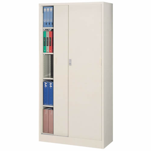 樂天商城 - 引き違い書庫 スチール戸 鍵付き W880×D400×H1790mm 法人様限定商品 [N603D]