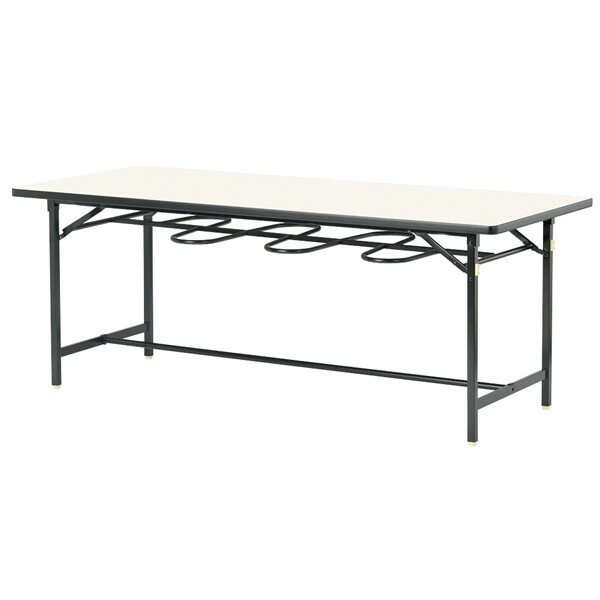 【受注生産品】イス掛け式テーブル 黒塗装脚 6人掛 W1800×D750×H700mm お客様組立 個人様宛配送不可 チェアは別売です [YZ-1875]