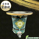 観葉植物 鉢 おしゃれ 京楽焼 鉢 窯元 愛楽園 陶器鉢 紋様 紋様柄 緑 花 【1品1品手描きの為若干絵柄が変わります】 京楽焼き 楽焼 オモト 万年青 富貴...