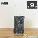 観葉植物 鉢 おしゃれ 陶器鉢 3号 デザイン陶器 ソーサー付 ブラック 木目調 黒 鉢植え 開店祝い 植木鉢 人気 お祝い 誕生日 贈り物 インテリア 送料無料 DB60