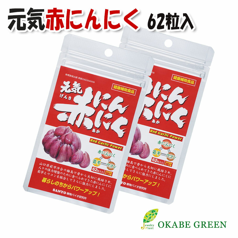 飲み易さを重視したカプセル状赤にんにく！ 商品説明 内容量 ◆元気赤にんにく カプセル 名称：赤にんにく粉末調合品 原材料名：赤にんにく原末（国産）、菊芋（国産）、 ウコン原末（国産）、ゼラチン 内容量：15.5g（62粒） この商品は、赤にんにくを元に菊芋とウコンを組み合わせた健康食品「元気赤にんにく」です。 山口県萩市沖合の離島で昔から大切に受け継がれ、栽培され続けてきた赤にんにく。 地元では、健康野菜として食べられてきました。 飲み易いようにカプセル加工してあります。 1日2〜4粒を目安に、かまずに水またはぬるま湯と一緒にお召し上がりください。 食事のバランスが取れてない方や、健康維持に、元気赤にんにくをお勧め致します。 送料 ●送料はお客様のご負担となります。 ※ゆうパケット便はポスト投函となりますので、日時指定できません。