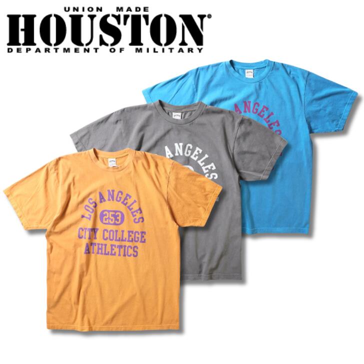 HUSTON ヒューストン 22307 ピグメント プリント Tシャツ (LOS ANGELES) アメカジ 半袖 Tシャツ