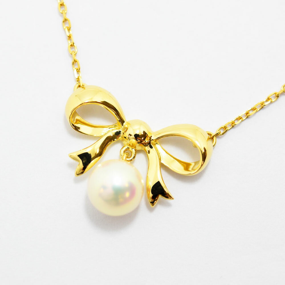 アコヤ真珠　淡水真珠　リボンつき　ネックレス 楽天市場】あこや本真珠リボンモチーフパールペンダント