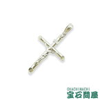 クロス ペンダントトップ K18WG 十字架 キリスト INRI Mサイズ 750 18金 中空 新品