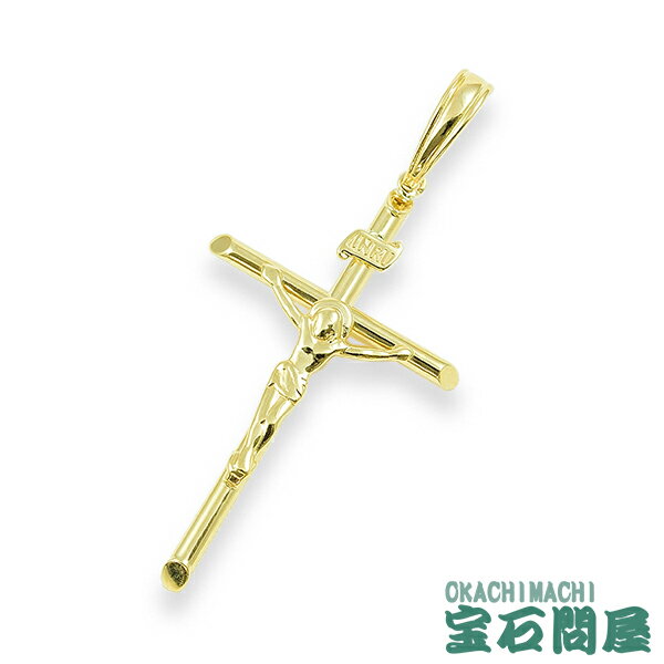 クロス ペンダントトップ K18 十字架 キリスト INRI Lサイズ 750 18金 中空 新品