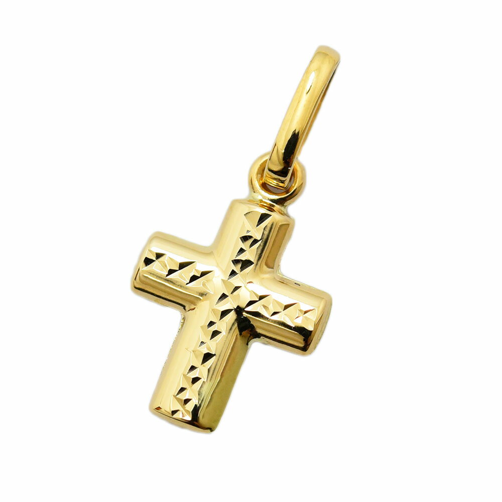 クロスペンダントトップ K18 十字架 クロス ペンダントトップ ゴールド 新品