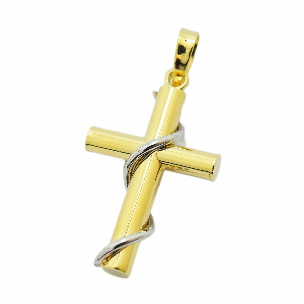 クロスペンダントトップ K18 十字架 クロス ペンダントトップ ゴールド ホワイト 新品