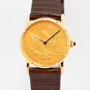 コルム 中古 ボーイズ CORUM コインウォッチ イーグル 手巻き 10ドル K18 750 新品社外レザー ゴールド 軽仕上げ