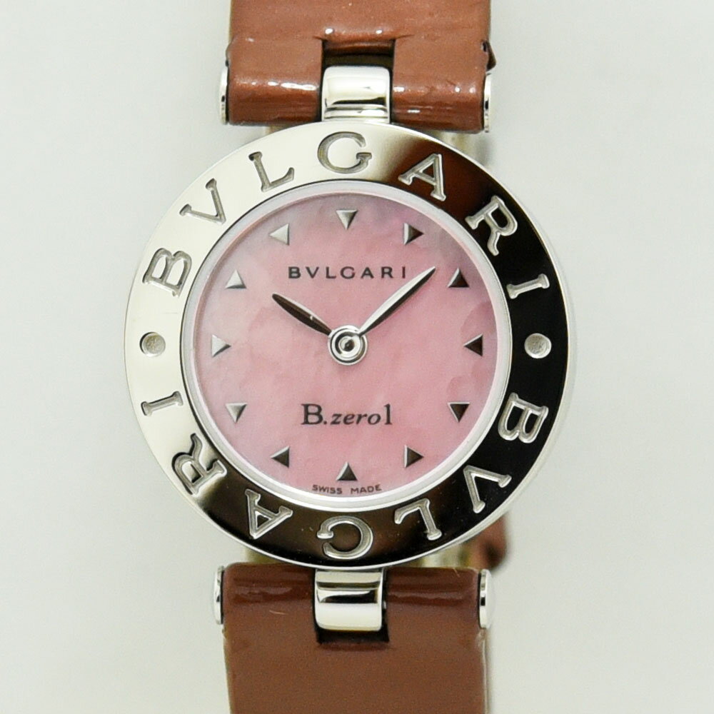 ブルガリ 時計 レディース BVLGARI ビーゼロワン BZ22S B.zero1 クォーツ SS ステンレススチール エナメル ピンクシェル コンプリートサービス 中古