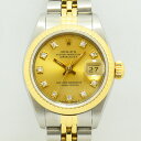 ロレックス 中古 レディース ROLEX デイトジャスト 69173G E番 自動巻 オートマ ダイヤモンド SS ステンレススチール YG イエローゴールド シャンパンゴールド 軽仕上げ