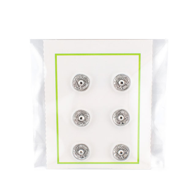 Snap Button - スナップボタン シルクスナップ（1508） 8mm 1.白 6組入 08Bg99_