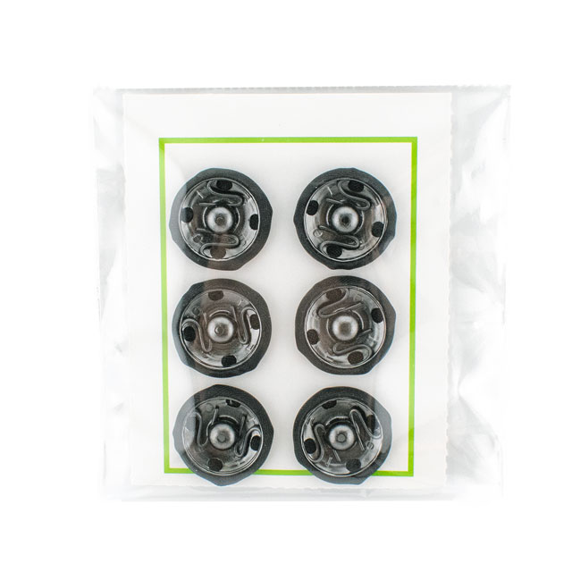 Dressmaking Materials - スナップボタン シルクスナップ（1508） 14mm 19.黒 6組入 08Bg99_