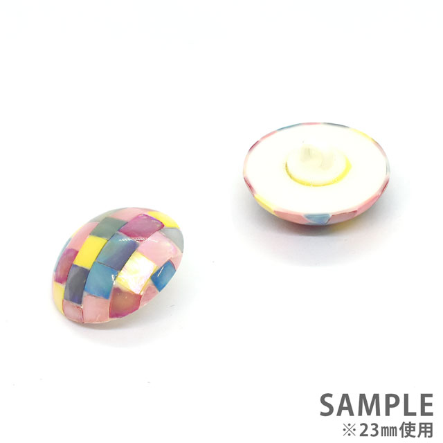 ボタン モザイクシェルボタン （10071021） 23mm 7.レインボー 08Bg99_