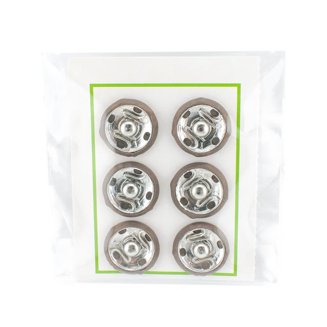 スナップボタン シルクスナップ（1508） 14mm 208.薄茶 6組入 08Bg99_