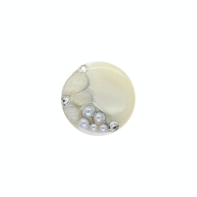Other - ボタン シェルべースフラワージュエルボタン （86892） 20mm 5.グレー 08Bg99_