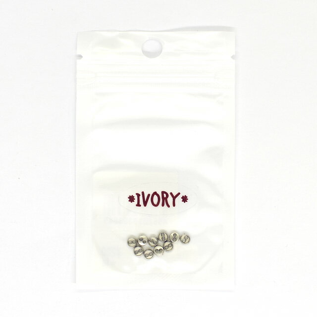 ＼期間限定20％OFF／ ドール用 2つ穴 メタルボタン 4mm 10個入 S.シルバー 06Ab99_