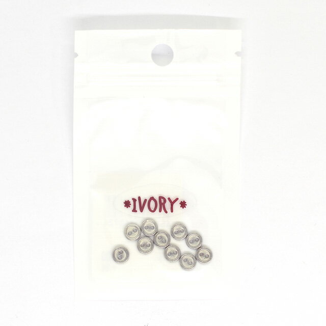 ドール用 2つ穴 メタルボタン 6mm 10個入 S.シルバー 06Ab99_