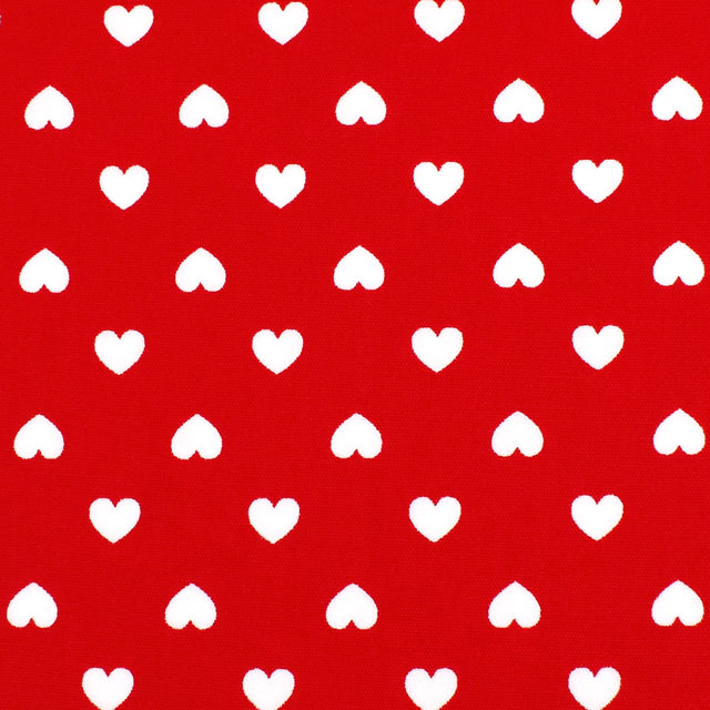 生地 オックスプリント ハート（HSK700） 1F.レッド 09Bk23_