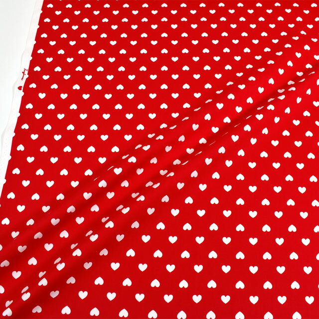 生地 オックスプリント ハート（HSK700） 1F.レッド 09Bk23_
