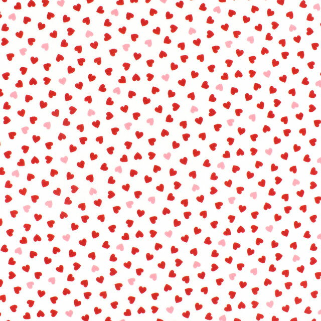 生地 ホーミーコレクション ハート（DH13097S） A.白地×赤系 09Aa01_