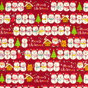\期間限定10%OFF/ 生地 クリスマスプリント ゆきだるま/シーチング(AP45102) 3B.赤 09Ae99_