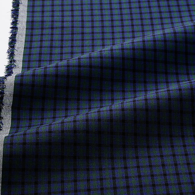 生地 先染めチェック（YK7000） 77B.ブルー 09Bk22_