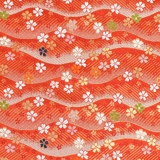 金襴生地 洛レイ胴入 桜（18-9842） 赤 09Bh18_