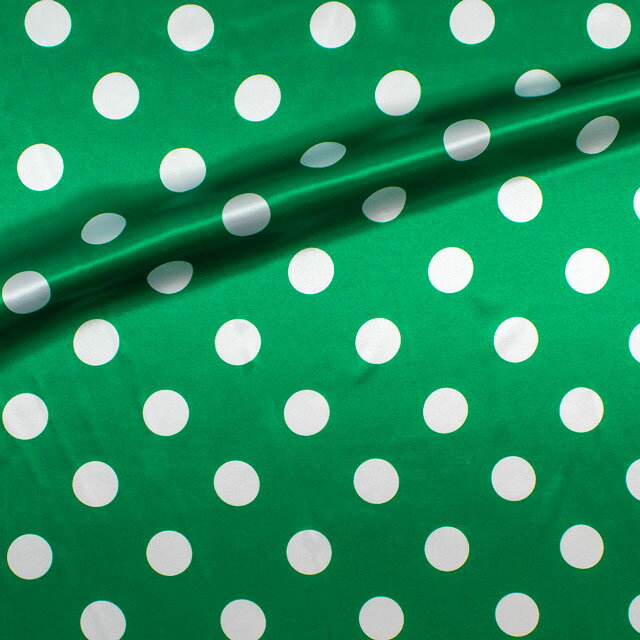 生地 水玉サテン（170606） 6.グリーン 10Af09_