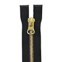 \期間限定20%OFF/ YKK メタルファスナー エクセラ(5SGWOG DALH MR) ゴールド 逆開オープン 100cm 580.黒 08Co99_(3)