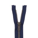 \期間限定20%OFF/ YKK メタルファスナー(5GKB DA OP) アンティークゴールド オープン 100cm 960.紺 08Co99_
