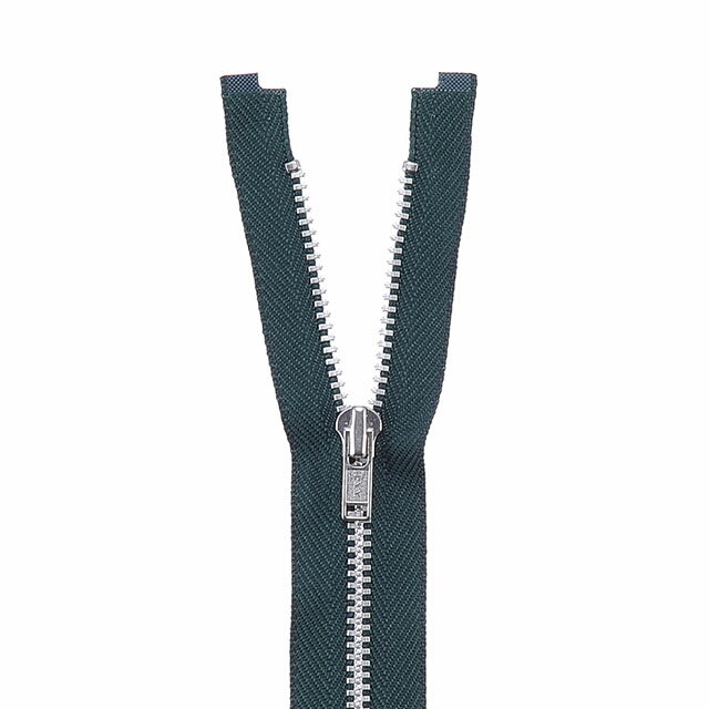 ＼期間限定20％OFF／ YKK メタルファスナー YZiP（3Y DA OP） シルバー オープン 60cm 890.ボトルグリーン 08Co99_