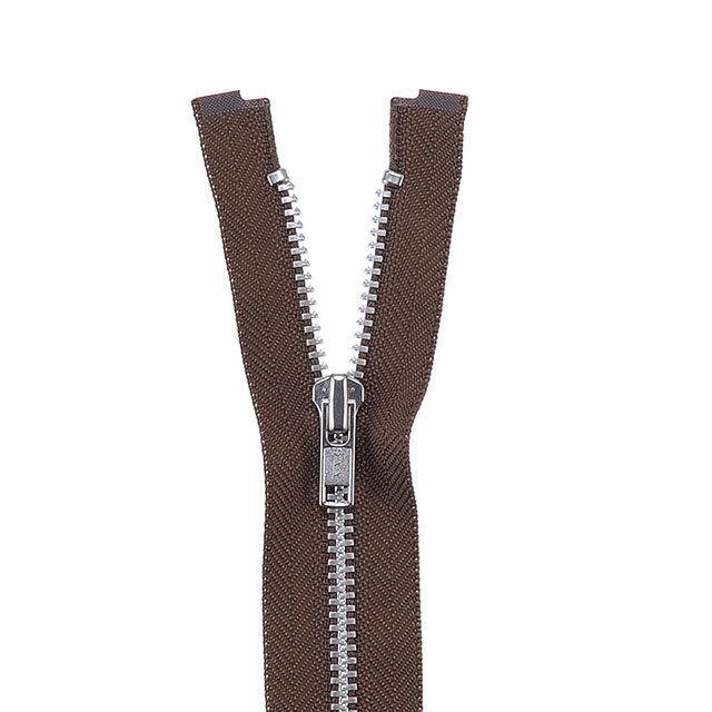 YKK メタルファスナー YZiP(4Y DA OP) シルバー オープン 60cm 569.ブラウン 08Co99_