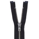 YKK メタルファスナー(7MN DA OP) シルバー オープン 100cm 580.黒 08Co99_(3)