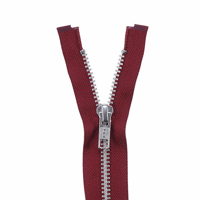YKK メタルファスナー YZiP（5Y DA OP） シルバー オープン 60cm 527.ボルドー (H)_6b_