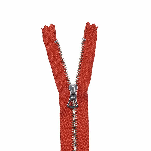 YKK メタルファスナー（3MN DFWF C） シルバー 止め 20cm 045.レンガ 08Co99_